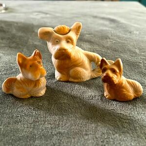 Vintage Made in Japan Dog Teapot, Creamer and Sugar Bowl Mini Figurines